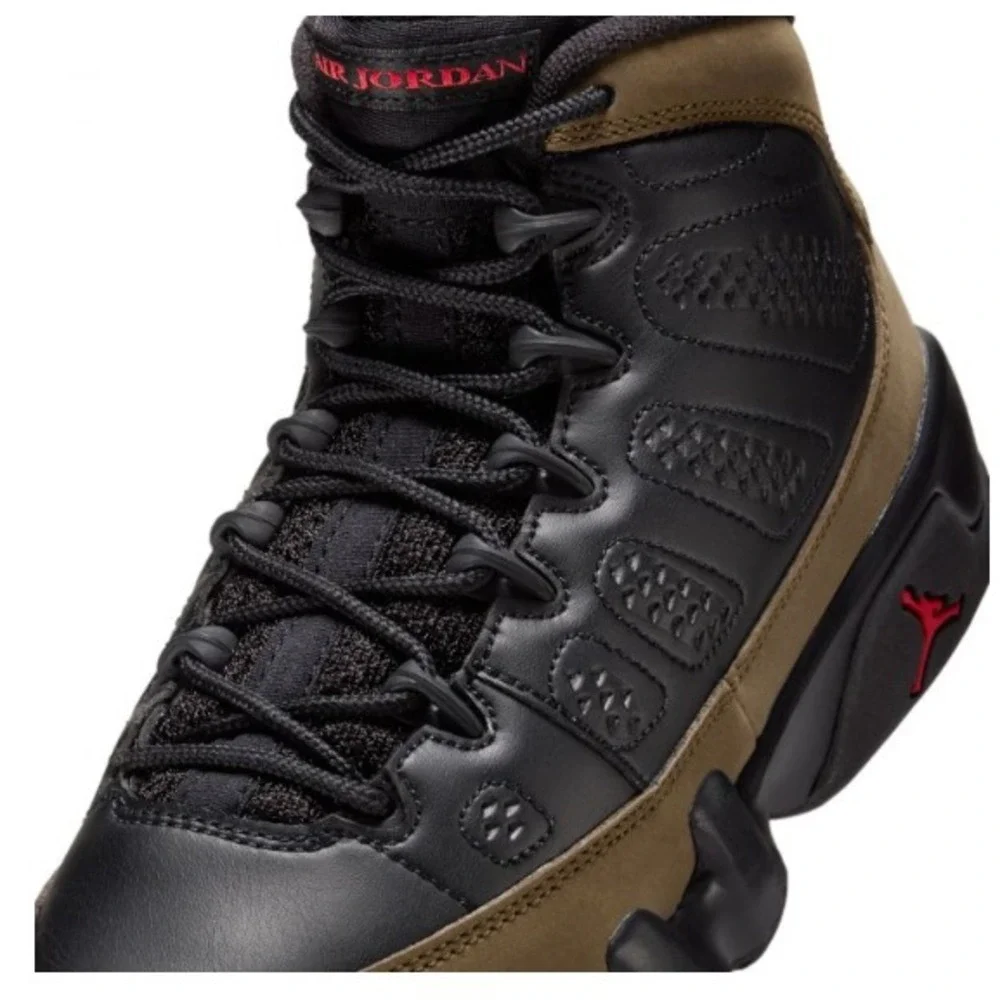 Nike Air Jordan 9 Retro GS Black/Olive Kids HV4574 030 - Size 7Y